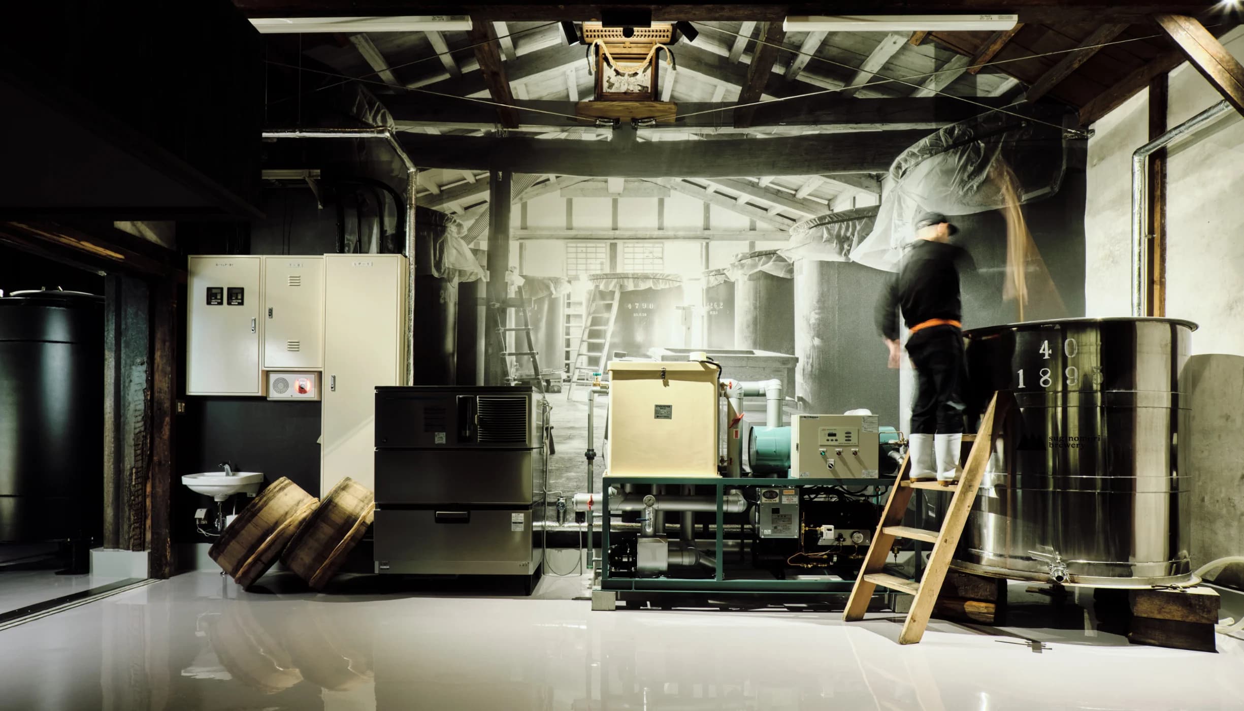 A picture of the interior of the brewery building.