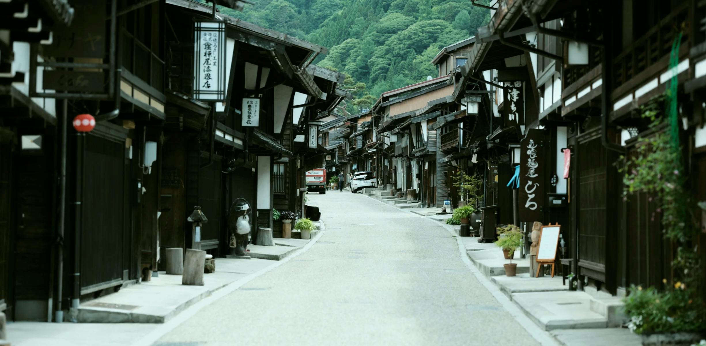 A picture of the main road in Narai-juku, Nagano Prefecture, Japan.